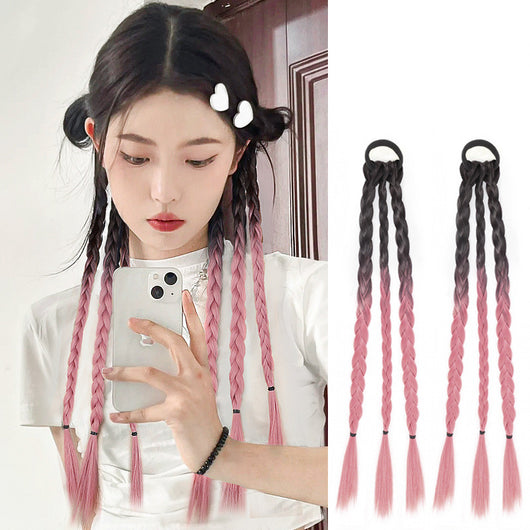 Peluca de Trenzas Box Braids con Coleta y Anillo de Cabello - Image 2