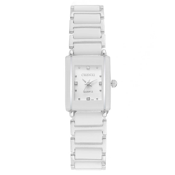 Reloj de Cerámica Elegante con Movimiento Quartz