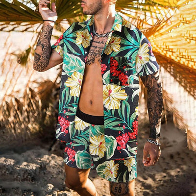 Camisa Suelta Retro para Hombre - Estilo Personalidad Playa Manga Corta - Image 21