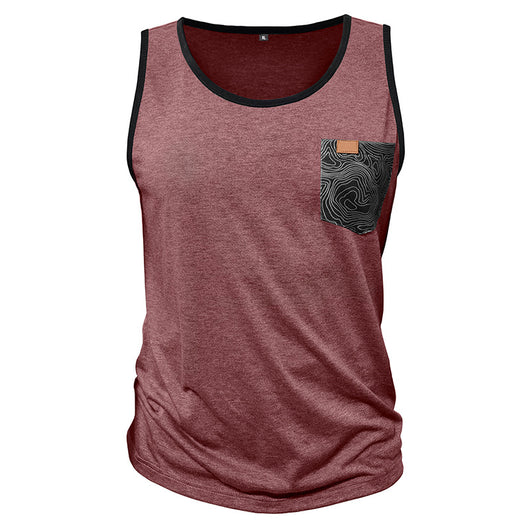 Camiseta Deportiva Suelta sin Mangas con Bolsillos y Estampado - Image 33