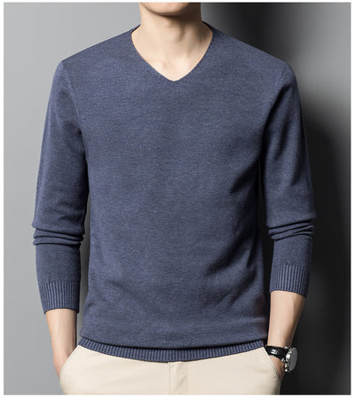 Suéter Tejido Cuello V para Hombre - Prenda Base Otoño Ejecutiva - Image 24