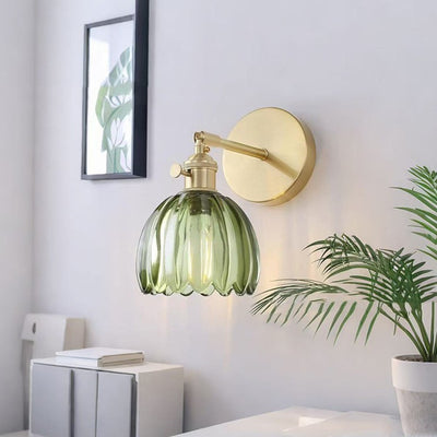 Lámpara Colgante Retro Japonesa Cobre y Vidrio Ámbar - Image 18
