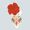 Blanco Flor Roja L Traje De Baño