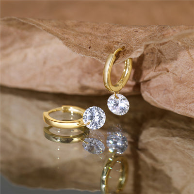 Aretes de Plata Esterlina 925 con Circonita Brillante