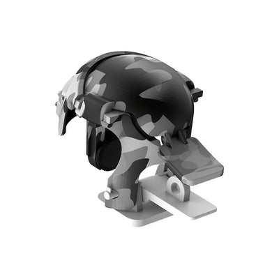 Mobile game trigger accessory with a digital camouflage pattern, designed for smartphones, shown on a white stand. - Image 13