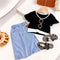 Falda Denim Infantil Bicolor de Manga Corta
