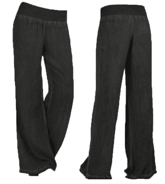 Pantalones Denim Casual de Pierna Ancha para Mujer - Image 5