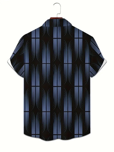 Camisa Manga Corta Hombre con Estampado Geométrico Moderno - Image 20