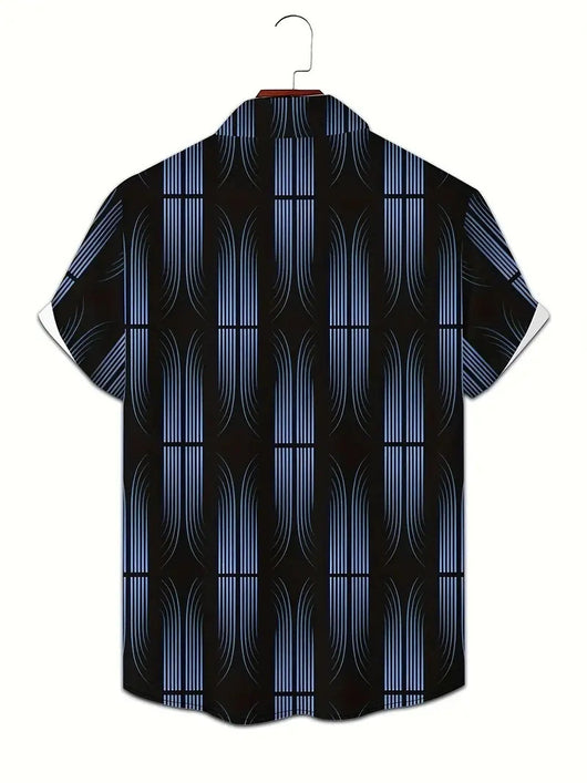 Camisa Manga Corta Hombre con Estampado Geométrico Moderno - Image 20