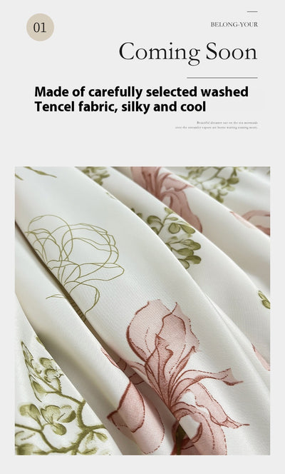 Juego de Edredón Tencel Estampado Refrescante para Verano - 4 Piezas - Image 46
