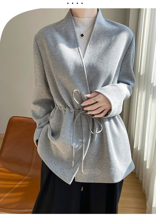 Saco Tejido V-Neck en Acetato Cashmere - Corte Slim Elegante - Image 13