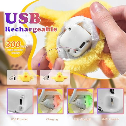 Juguete Interactivo para Gatos con Alas Batientes, Pato Recargable con Sonido - Image 5