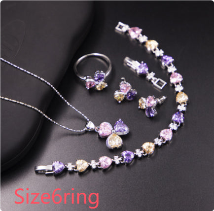 Conjunto de Joyería Trébol de Zirconia para Mujer - Image 17