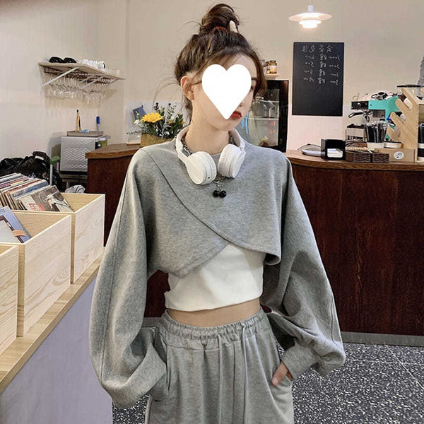 Conjunto de Dos Piezas: Suéter Irregular con Chaleco para Mujer
