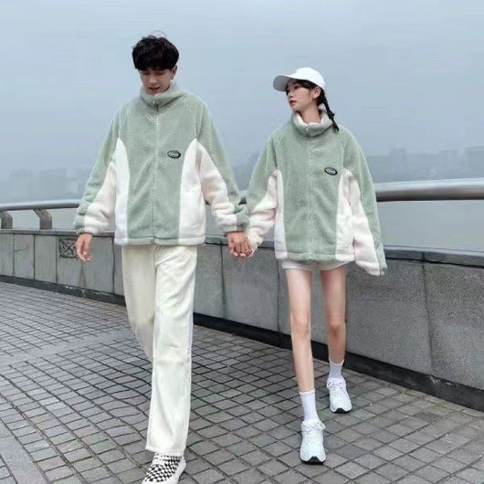 Abrigo de Polar Berber con Costuras Verde Menta para Hombre y Mujer - Image 15