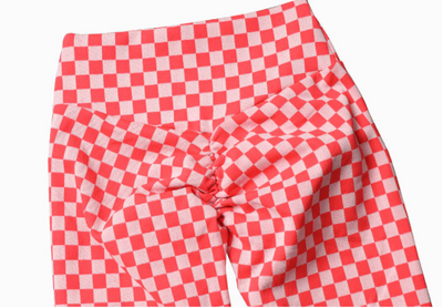 Pantalones de Yoga Tejido sin Costuras con Diseño Cuadros Melocotón - Image 7