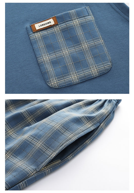 Pijama Masculino de Algodón Transpirable Absorbente de Humedad - Image 29