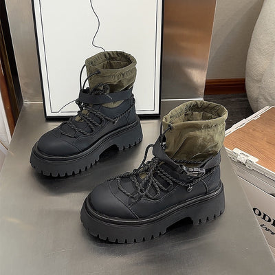 Bota de Trabajo Plataforma Retro para Mujer - Estilo Hiking - Image 2