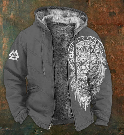 Chaqueta Hoodie con Cierre Vintage Estampado 3D para Hombre - Image 17