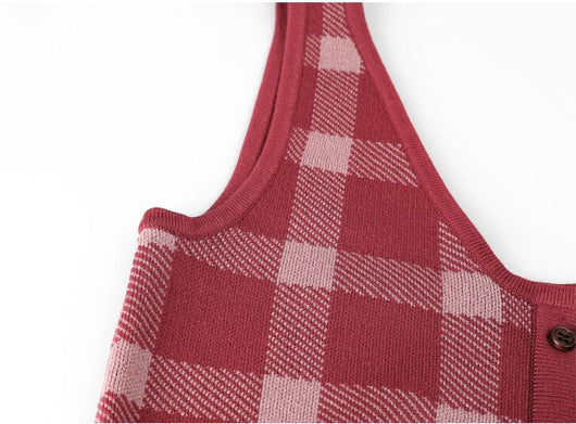 Conjunto de Camisola y Suéter a Cuadros Retro para Mujer - Image 10