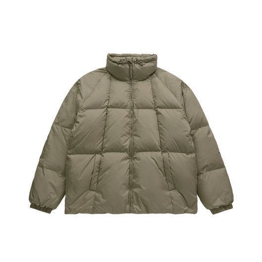 Chaqueta Acolchada de Plumas para Hombre con Cuello Alto Liso - Image 12