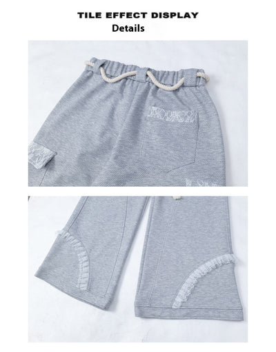Pantalones de Chándal Gris Cintura Ajustable con Bolsillos Múltiples para Mujer - Image 11