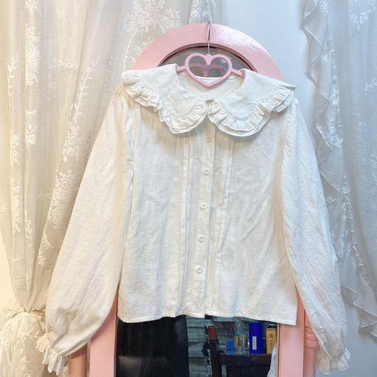 Blusa Interior de Manga Larga con Cuello Pétalo para Mujer - Image 9