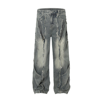Pantalones Vaqueros Desgastados con Personalidad para Hombre - Image 11