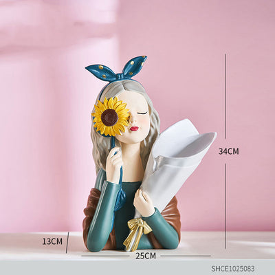 Escultura Decorativa Abstracta de Resina - Figura Femenina Nórdica para Sala de Estar - Image 13