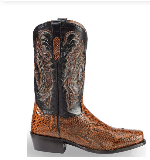 Botas de Hombre Patchwork Acolchadas con Punta Bordada