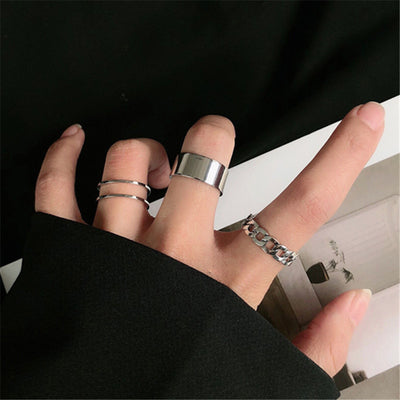 Juego de 3 Anillos Ajustables de Cara Ancha con Diseño Minimalista - Image 8