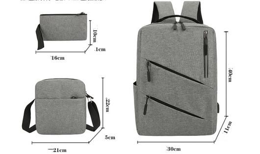 Mochila de Gran Capacidad Impermeable para Computadora - Diseño Minimalista de 3 Piezas - Image 7