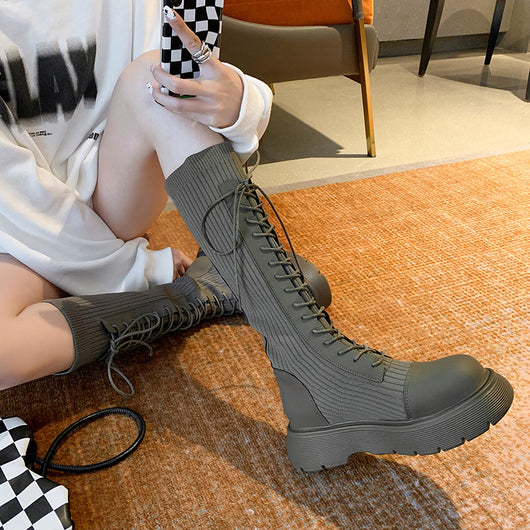 Botas Hasta la Rodilla Estilo Británico para Mujer - Image 4