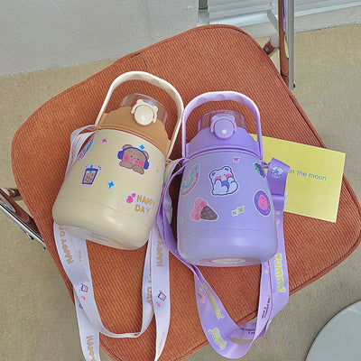Termo de Acero Inoxidable de Gran Capacidad con Bombillas Reutilizables para Niñas - Image 11