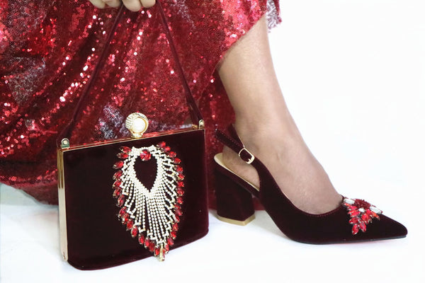 Bolso y Zapatos Puntiagudos a Juego para Bodas y Eventos