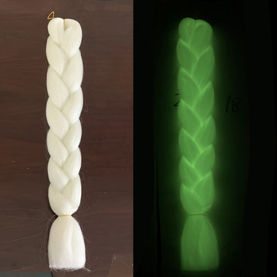 Peluca de Trenzas Grandes con Fibra Química Fluorescente Luminosa - Image 5