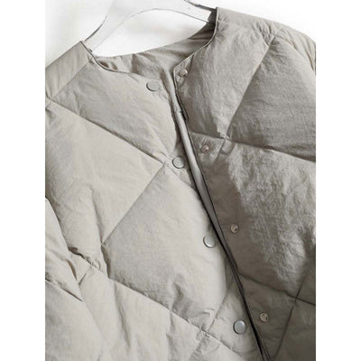 Chaqueta Corta de Algodón con Diseño Lattice Gris para Mujer - Image 5