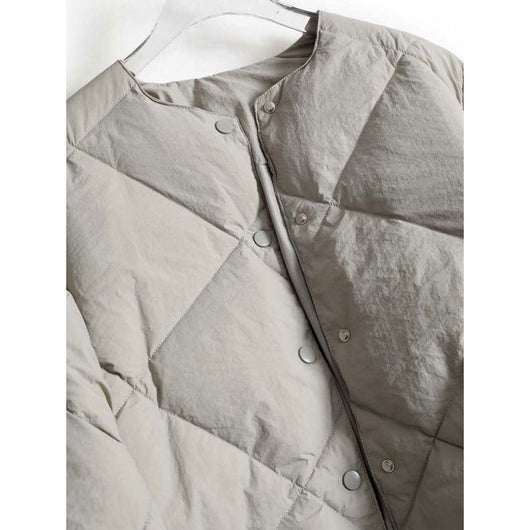 Chaqueta Corta de Algodón con Diseño Lattice Gris para Mujer - Image 5