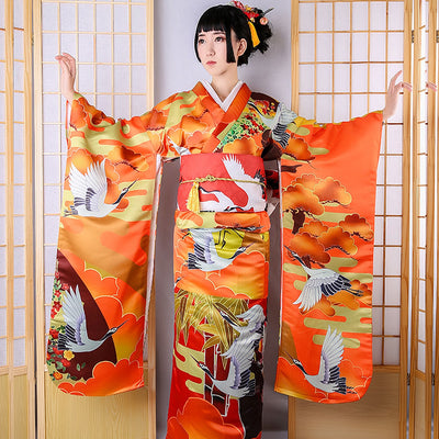Kimono Formal Nubes Auspiciosas y Grúas - Diseño Tradicional Jinxiutu
