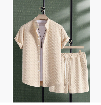 Camisa Casual Jacquard de Manga Corta para Hombre - Image 11