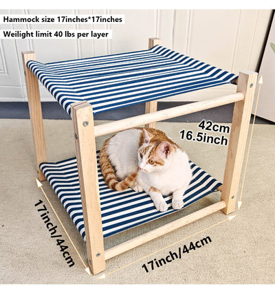 Cama Hamaca Doble para Gatos - Estructura de Madera Maciza con Niveles Separables - Image 10