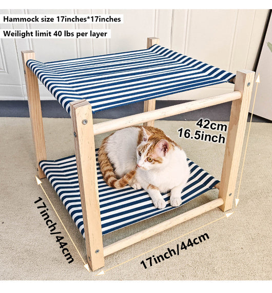 Cama Hamaca Doble para Gatos - Estructura de Madera Maciza con Niveles Separables - Image 10