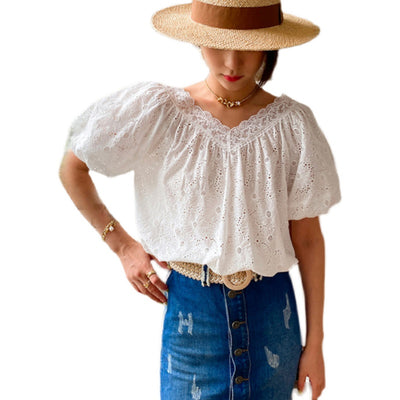 Blusa Blanca de Verano para Mujer Ejecutiva - Image 8