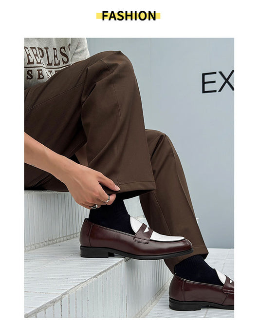 Zapatos Casuales de Cuero para Hombre - Diseño Versátil sin Cordones - Image 10