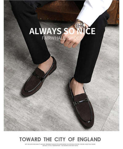 Zapatos de Cuero Formal para Hombre Talla Grande - Estilo Británico Clásico sin Cordones - Image 5