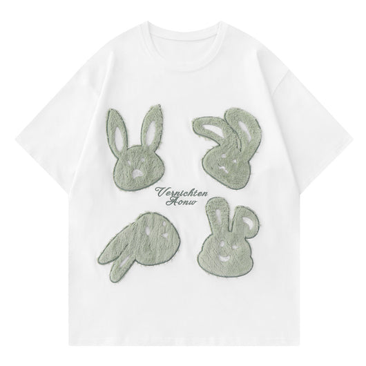 Camiseta para Hombre con Estampado de Conejito Adorable