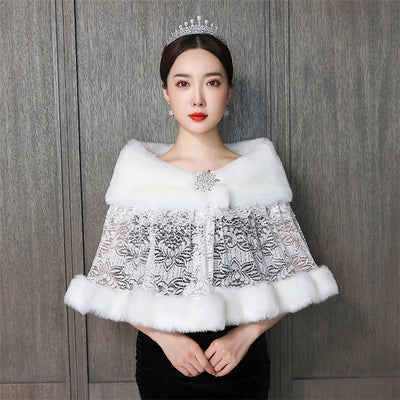 Chal Nupcial Acolchado con Pelaje - Chaqueta Térmica para Vestido de Novia - Image 9