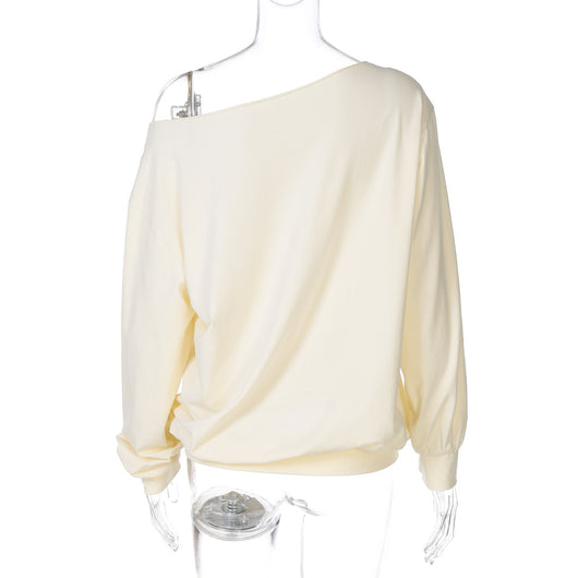 Blusa Suelta Cropped de Manga Larga en Color Sólido para Mujer - Image 10