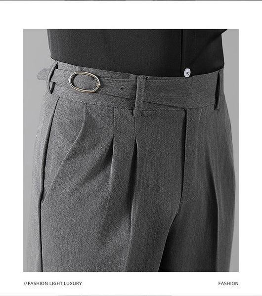 Pantalones Slim Fit de Corte Recto Estilo Británico para Hombre - Image 25
