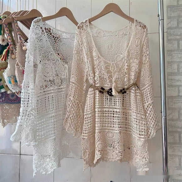Blusa de Crochet Calada para Playa
